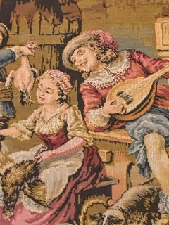 Bobyrug’s Pretty Vintage Aubusson Style Jaquar Tapestry