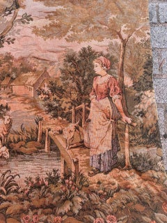 Pretty Vintage Jaquar-Wandteppich im Aubusson-Stil