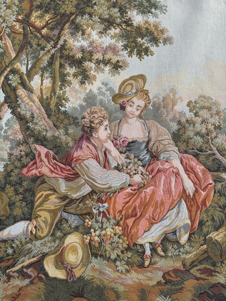 Bobyrug’s Pretty Vintage Aubusson Style Jaquar Tapestry For Sale 14