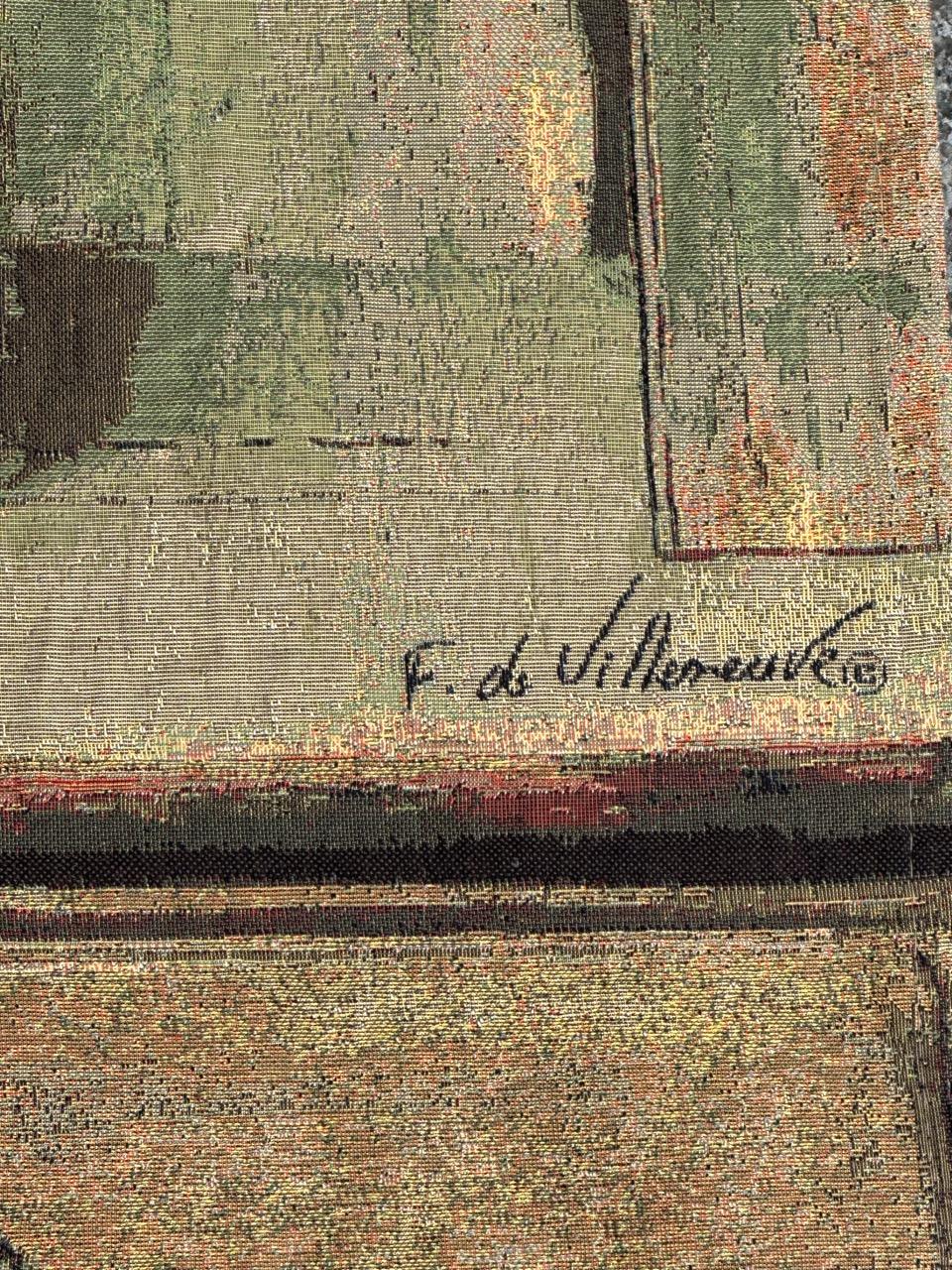 Pretty Vintage Jaquar-Wandteppich im Aubusson-Stil (Maschinell gefertigt) im Angebot