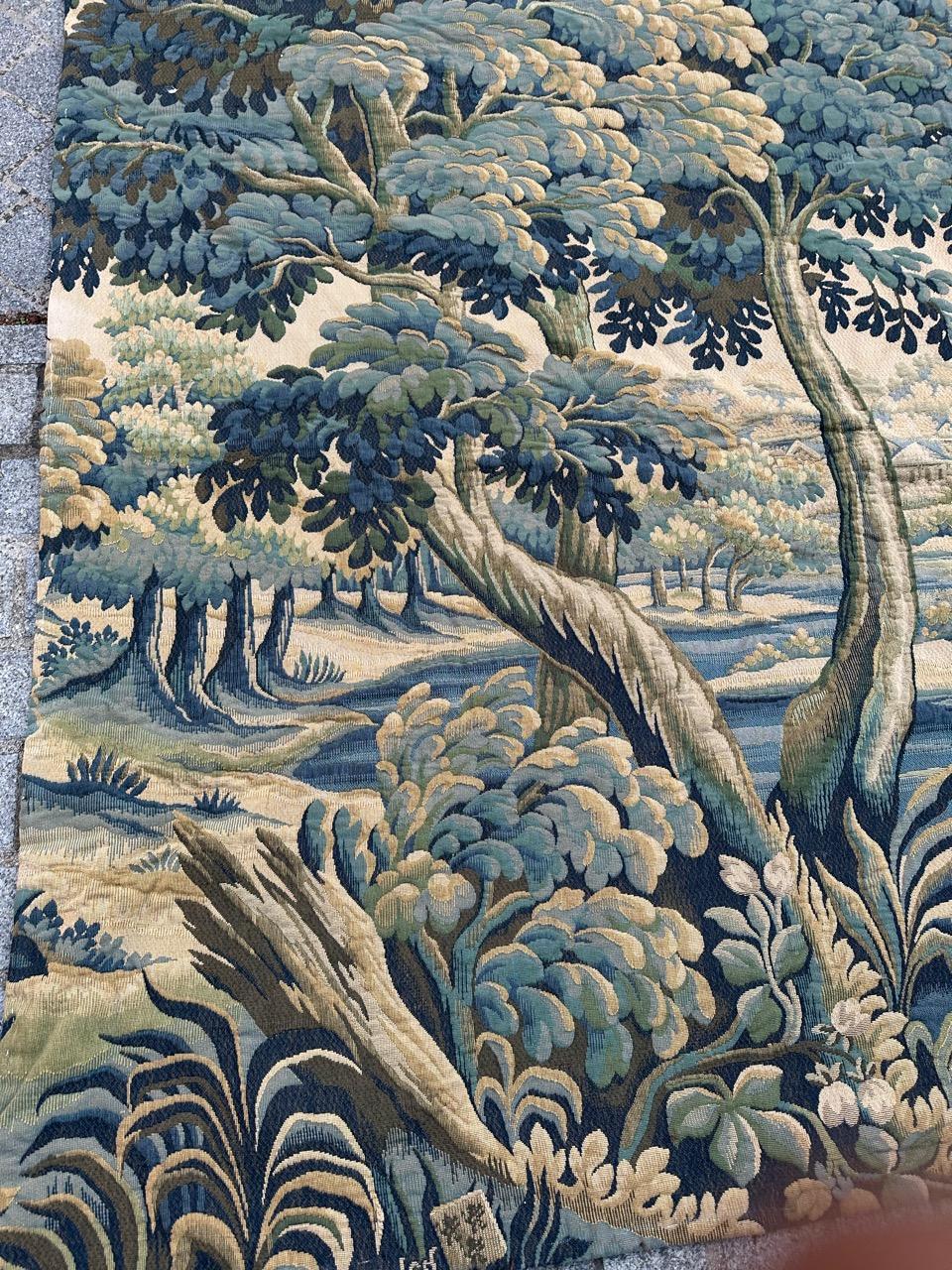 Pretty Vintage Aubusson Style Jaquar Tapestry In Good Condition In Saint Ouen, FR