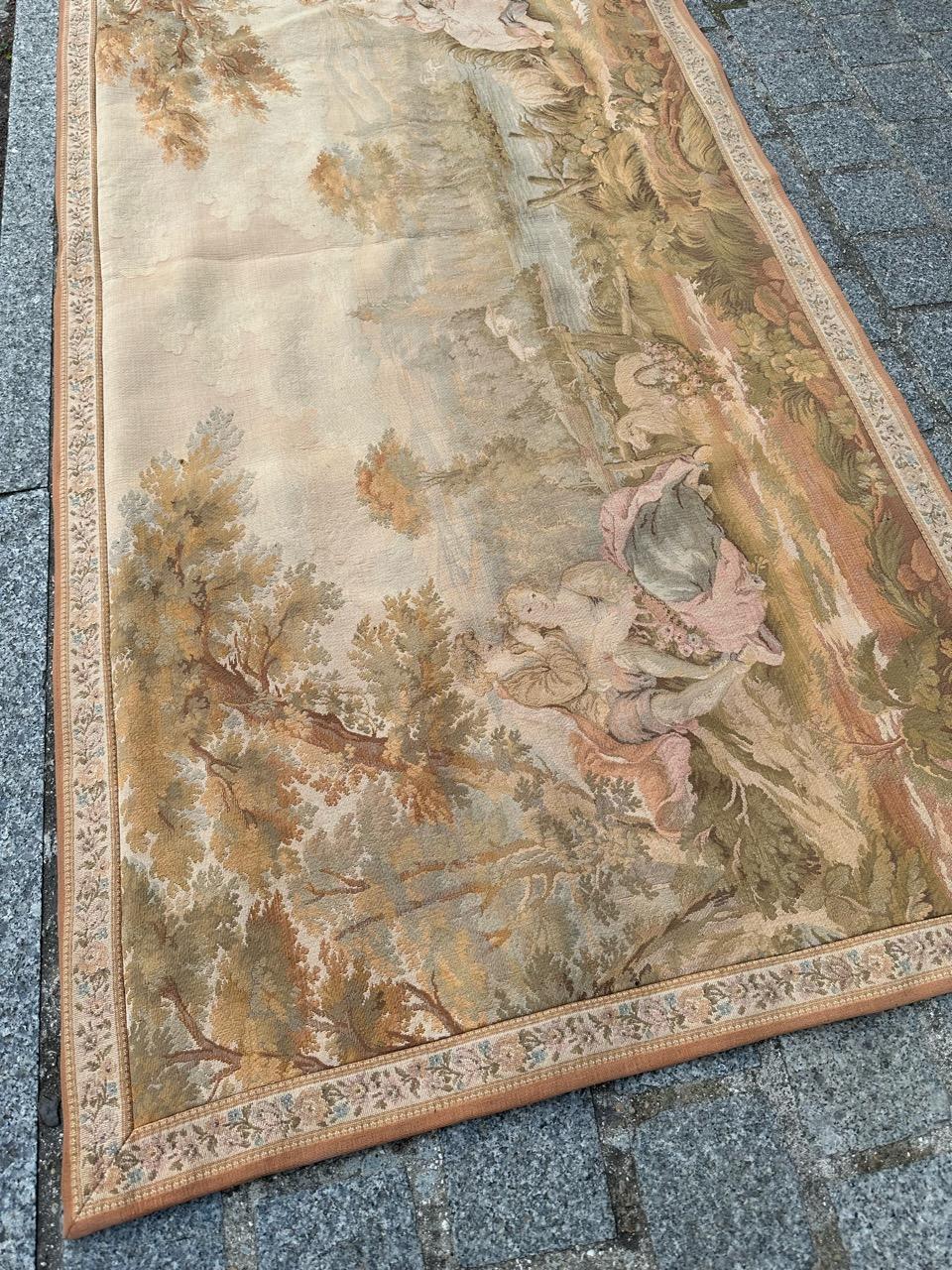 20th Century Pretty Vintage Aubusson Style Jaquar Tapestry