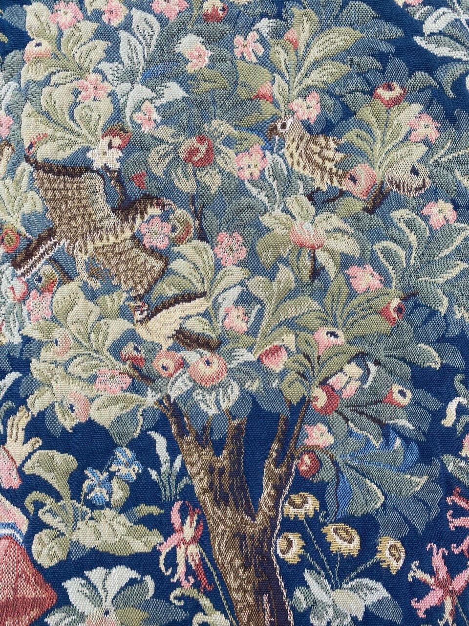 Wool Bobyrug’s Pretty Vintage Aubusson Style Jaquar Tapestry For Sale