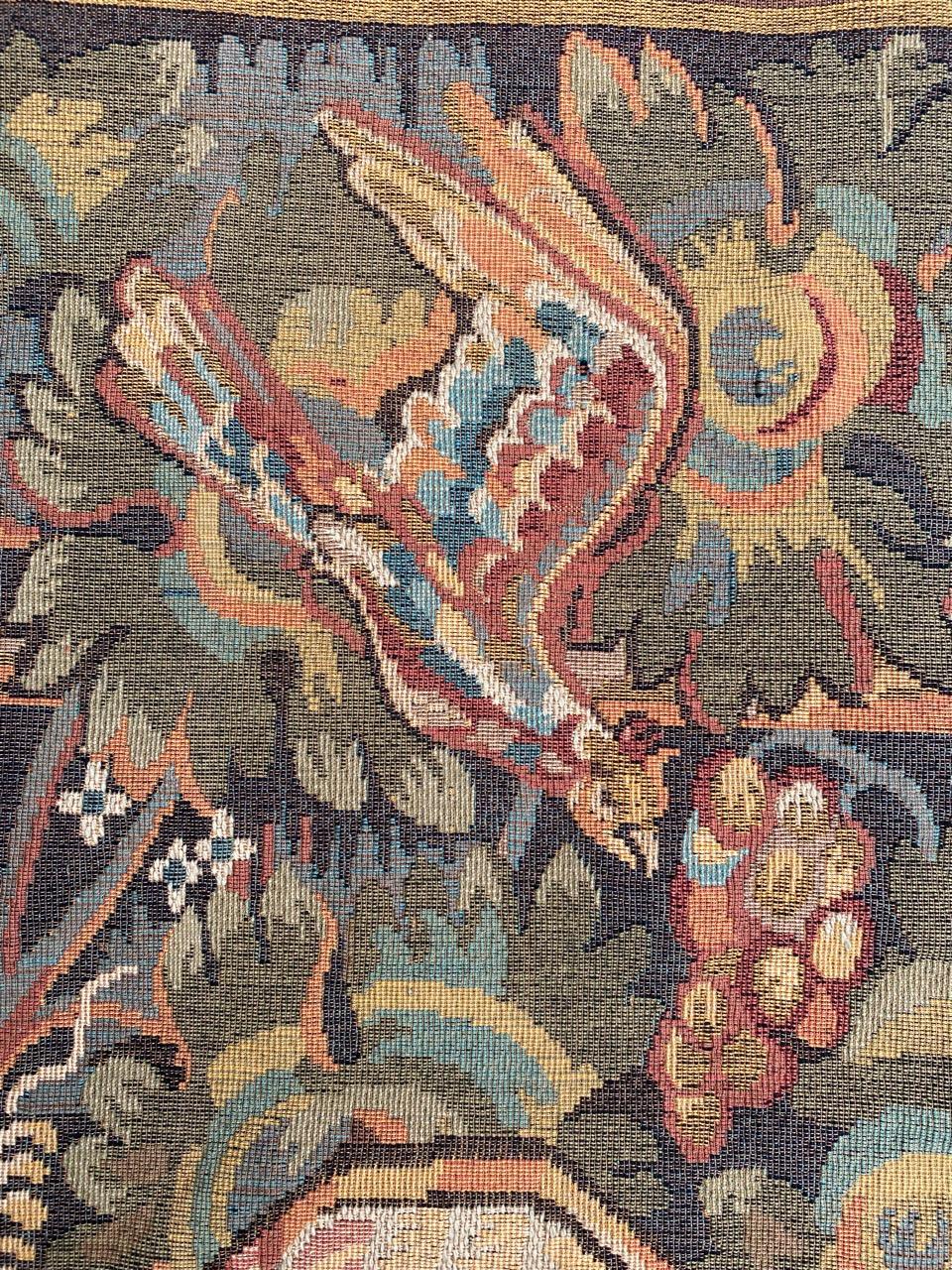 Bobyrug's Hübsche Vintage Aubusson Stil Jaquar Wandteppich im Angebot 1