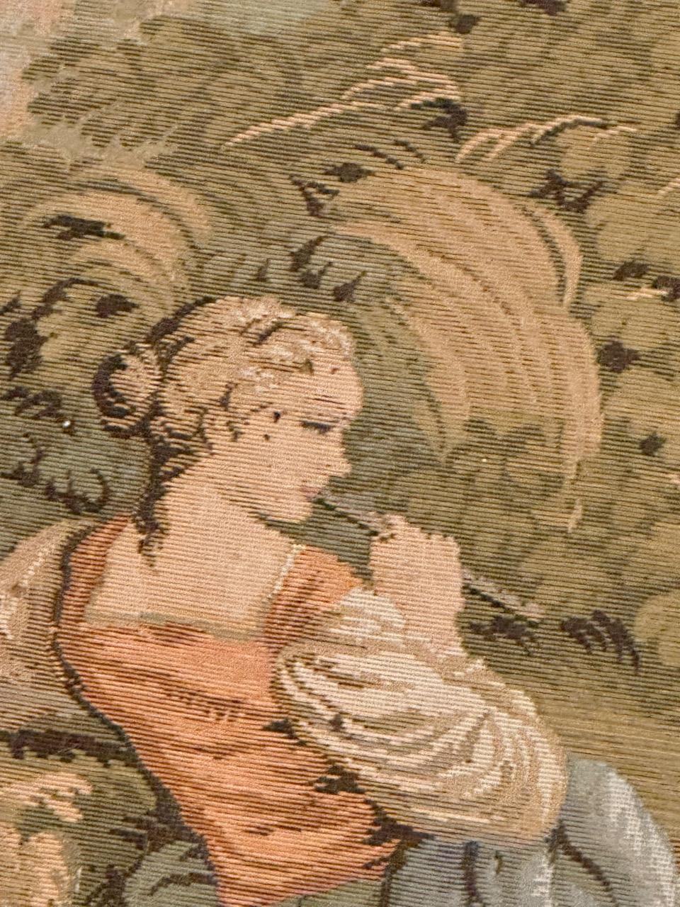 Bobyrug's Pretty Vintage Aubusson Style Jaquar Tapestry en vente 1