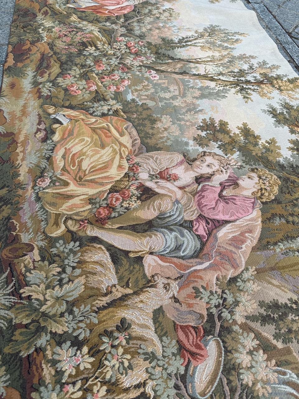 Bobyrug’s Pretty Vintage Aubusson Style Jaquar Tapestry For Sale 2