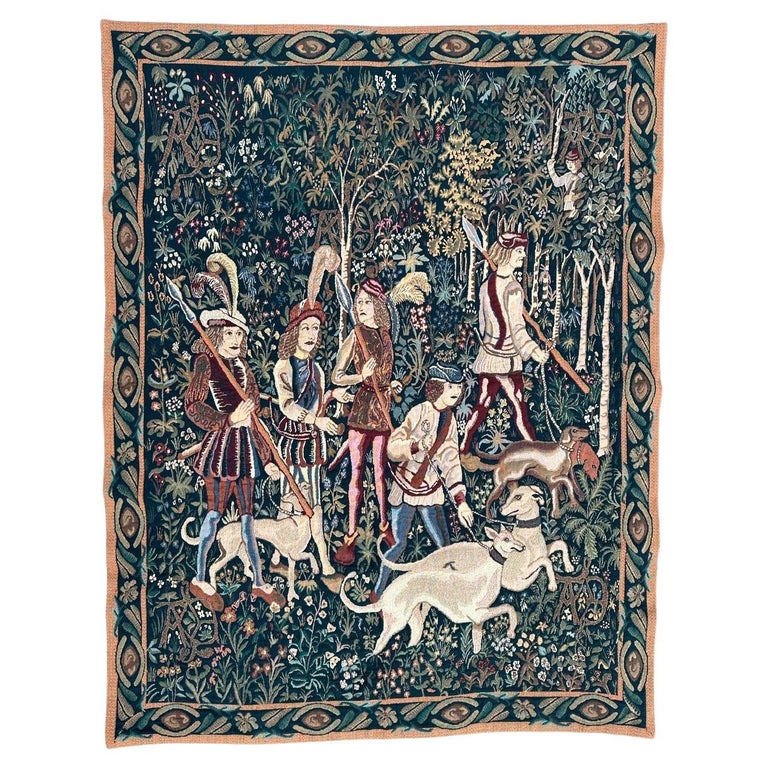 Pretty Vintage Aubusson Style Jaquar Tapestry For Sale at 1stDibs