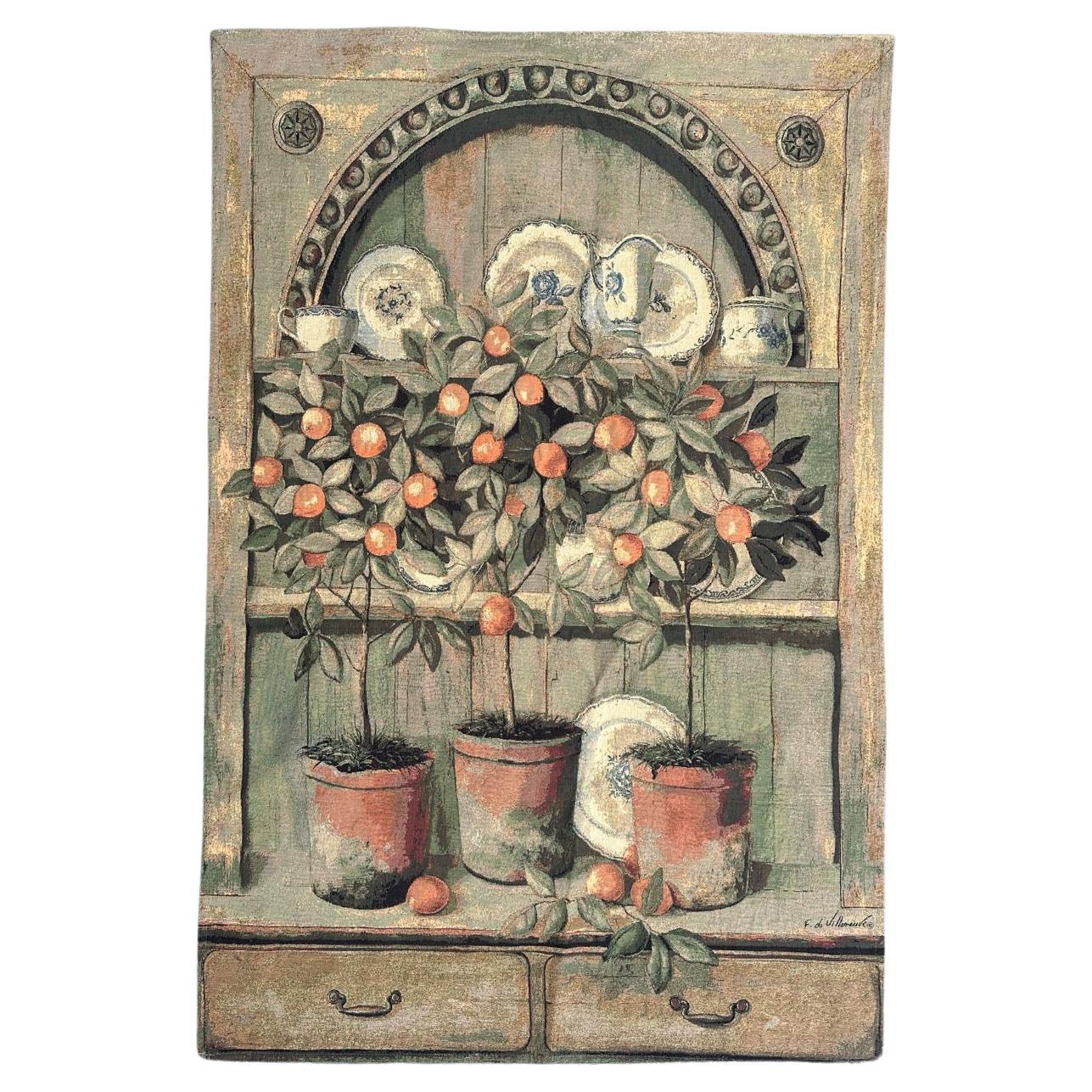 Pretty Vintage Aubusson Style Jaquar Tapestry