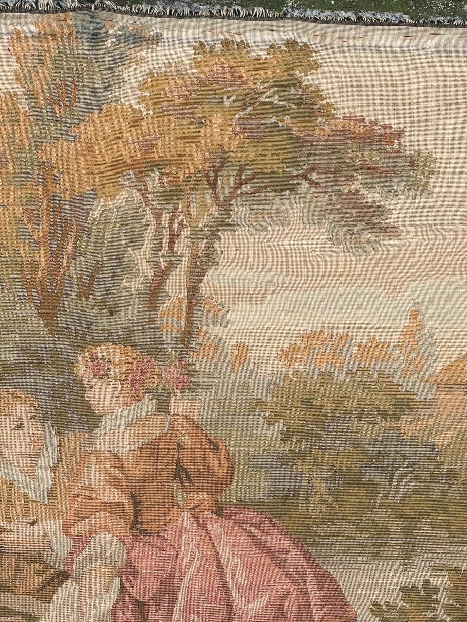 Grazioso arazzo Jaquar in stile Aubusson d'epoca 