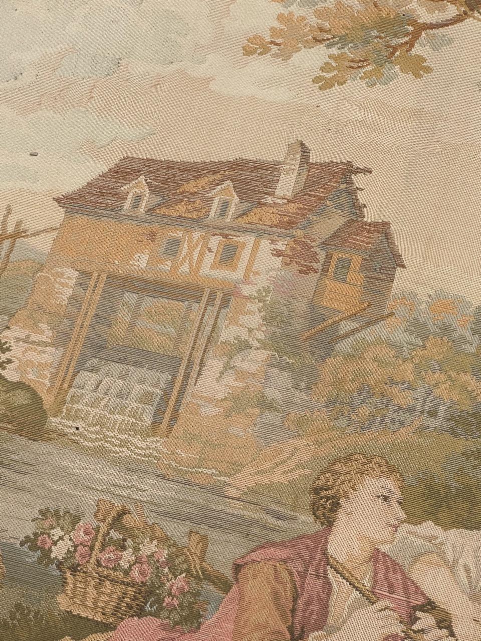 Grazioso arazzo Jaquar in stile Aubusson d'epoca 