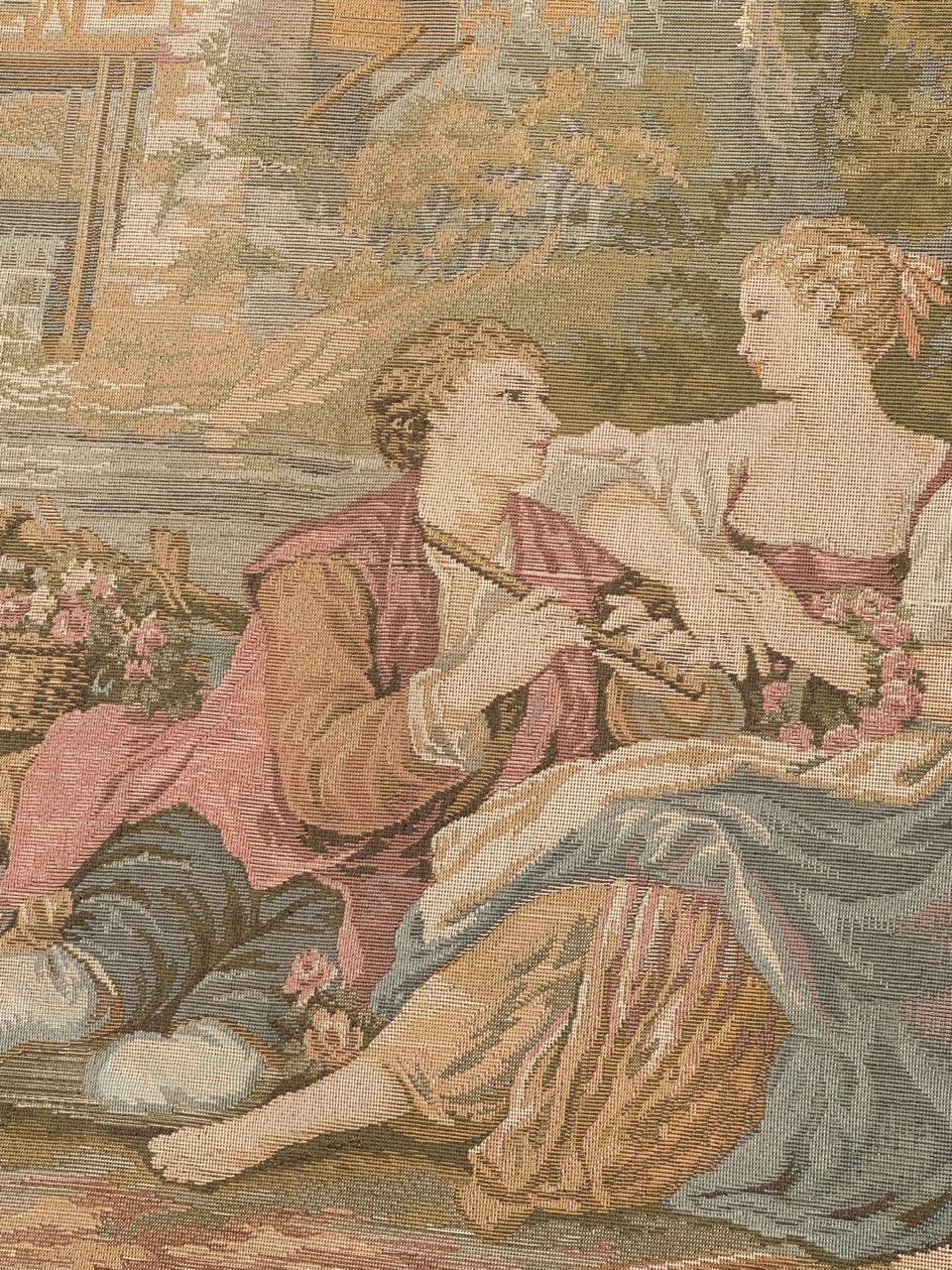 Grazioso arazzo Jaquar in stile Aubusson d'epoca 