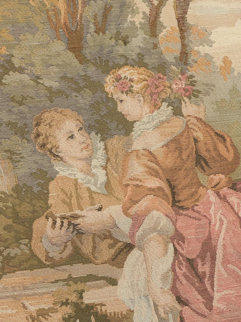 Grazioso arazzo Jaquar in stile Aubusson d'epoca 