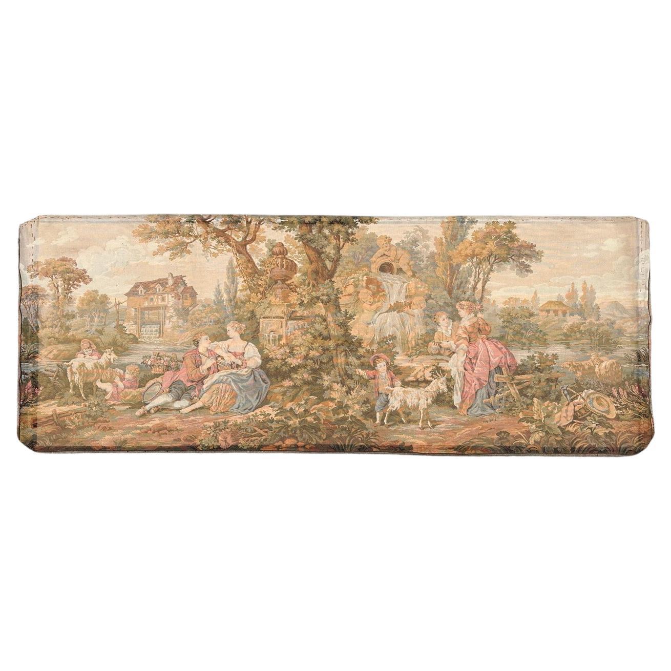 Pretty Vintage Aubusson Style Jaquar Tapestry “fountain rest “