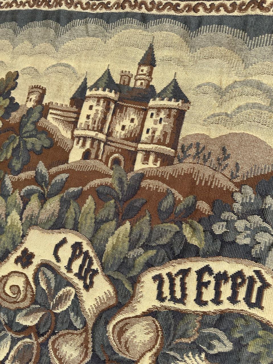 Hübscher Vintage Aubusson Stil médiéval design Jacquard Wandteppich 