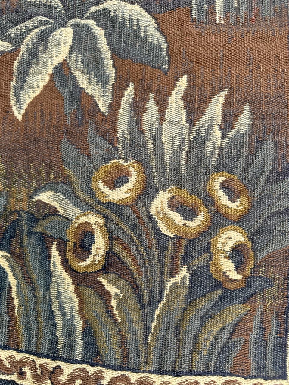 Hübscher Vintage Aubusson Stil médiéval design Jacquard Wandteppich 
