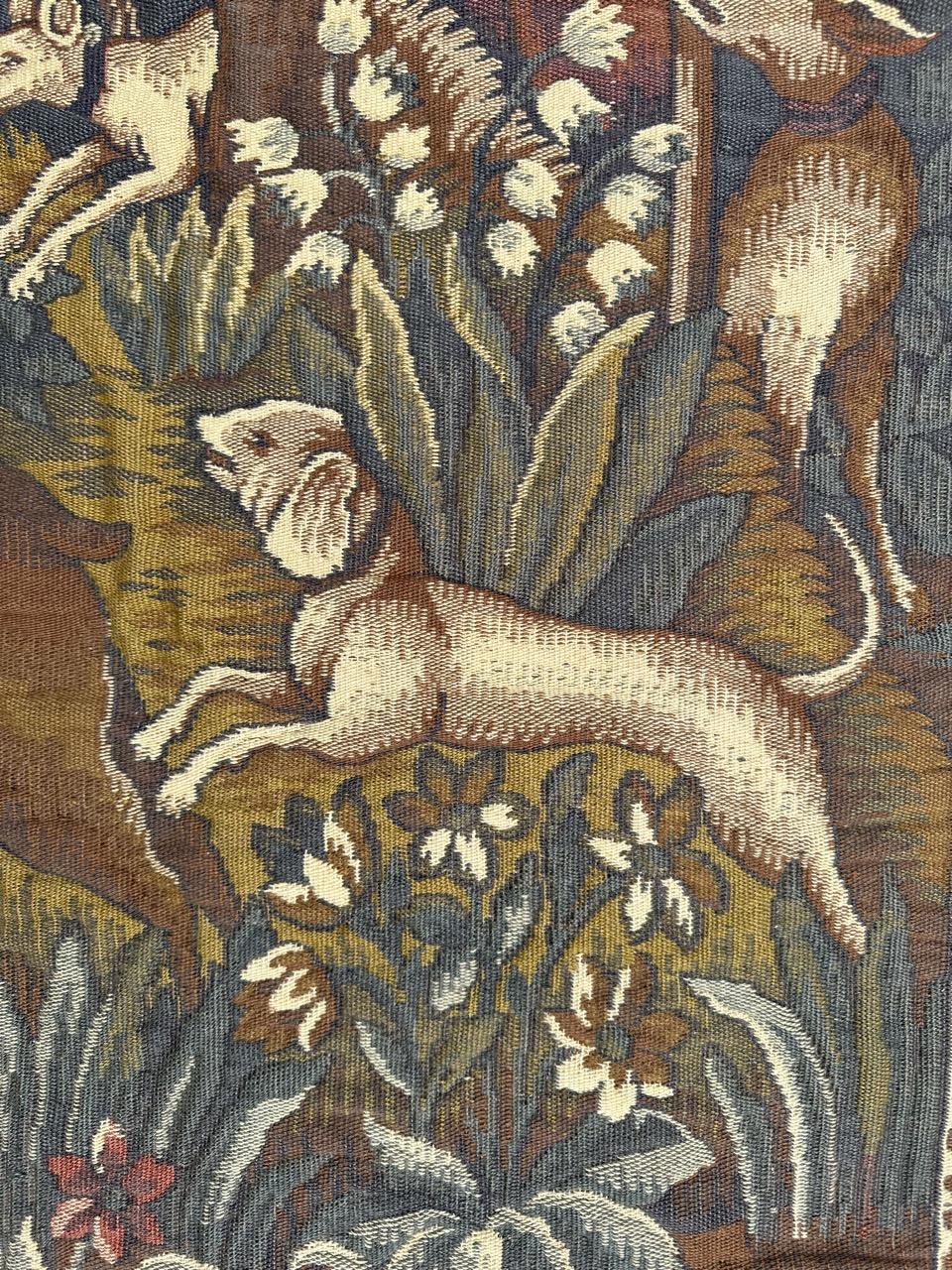 Hübscher Vintage Aubusson Stil médiéval design Jacquard Wandteppich 