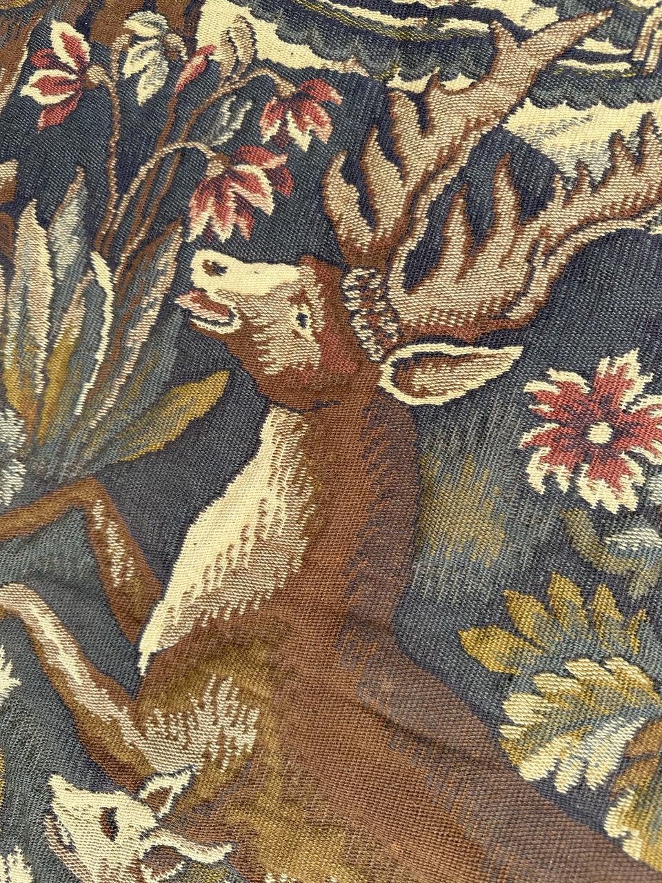 Hübscher Vintage Aubusson Stil médiéval design Jacquard Wandteppich 
