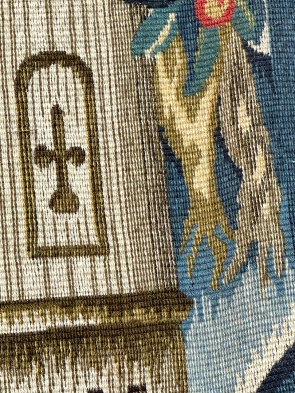 Hübsche Vintage Aubusson Stil médiéval Design Jacquard Wandteppich im Angebot 6