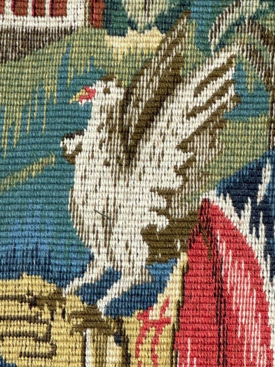 Hübsche Vintage Aubusson Stil médiéval Design Jacquard Wandteppich im Angebot 7