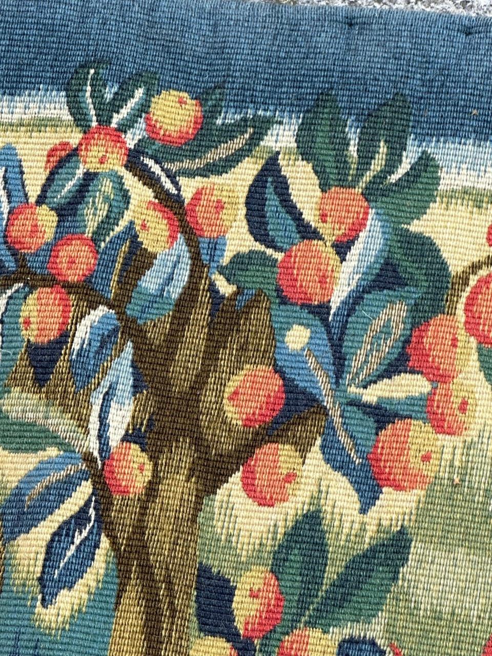 Hübsche Vintage Aubusson Stil médiéval Design Jacquard Wandteppich im Angebot 9