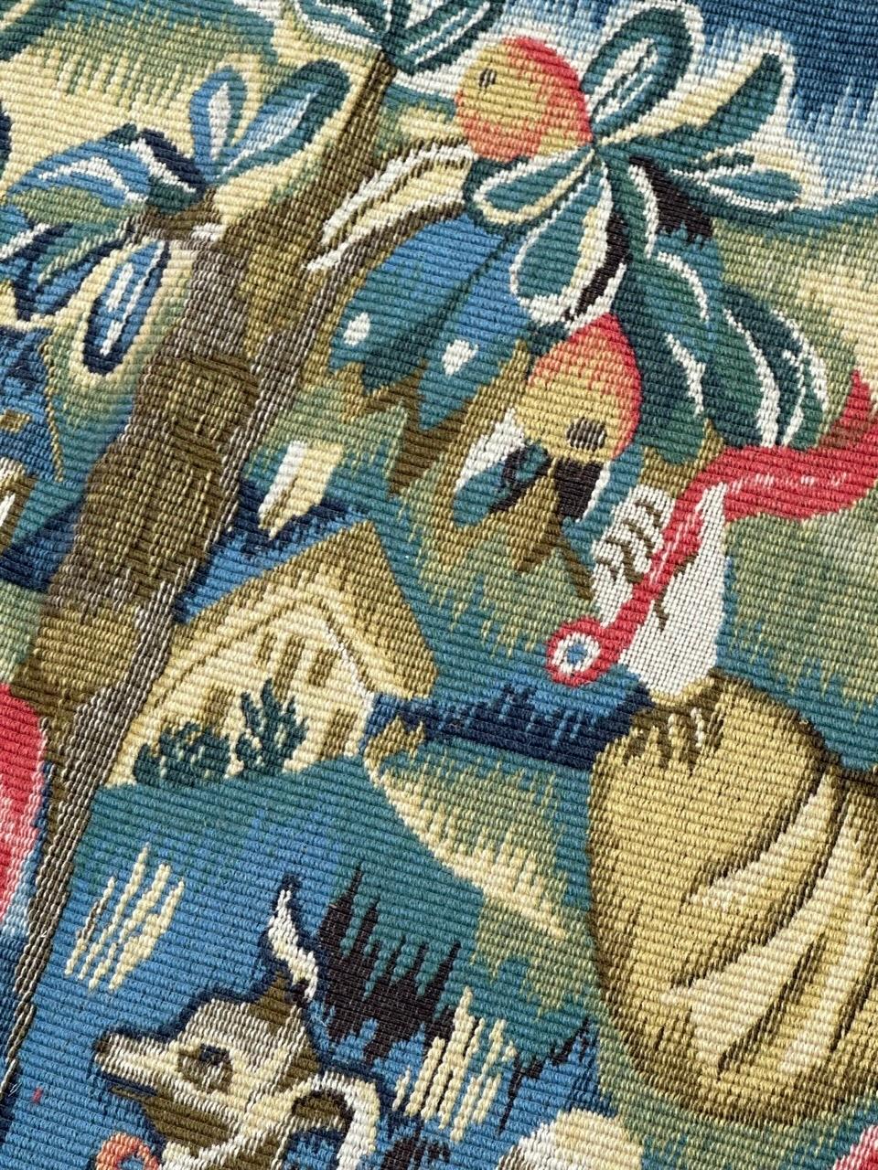 Hübsche Vintage Aubusson Stil médiéval Design Jacquard Wandteppich im Angebot 10