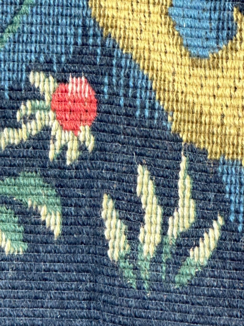 Hübsche Vintage Aubusson Stil médiéval Design Jacquard Wandteppich im Angebot 11