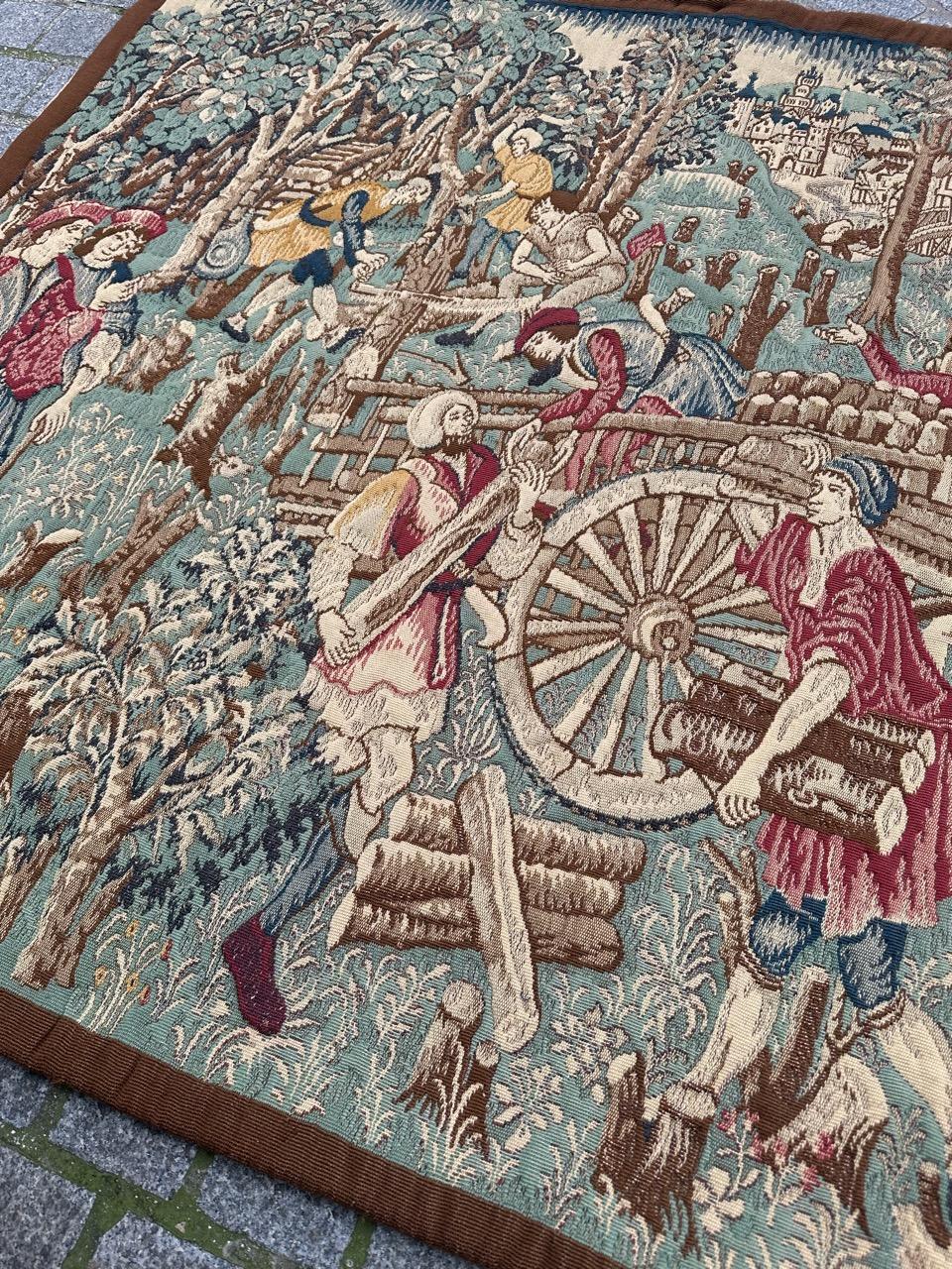 Joli Vintage Aubusson Style médiéval design Jacquard Tapisserie 