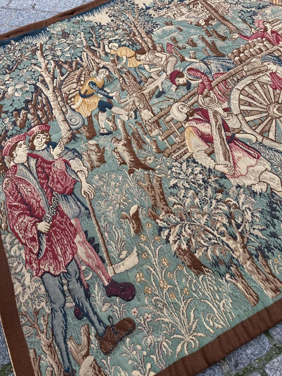 Joli Vintage Aubusson Style médiéval design Jacquard Tapisserie 