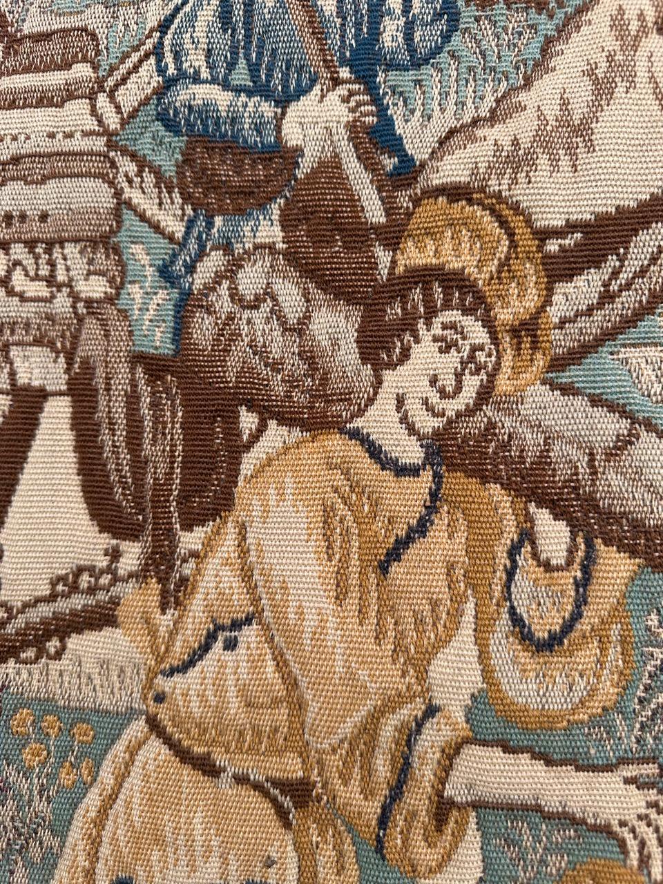 Joli Vintage Aubusson Style médiéval design Jacquard Tapisserie 