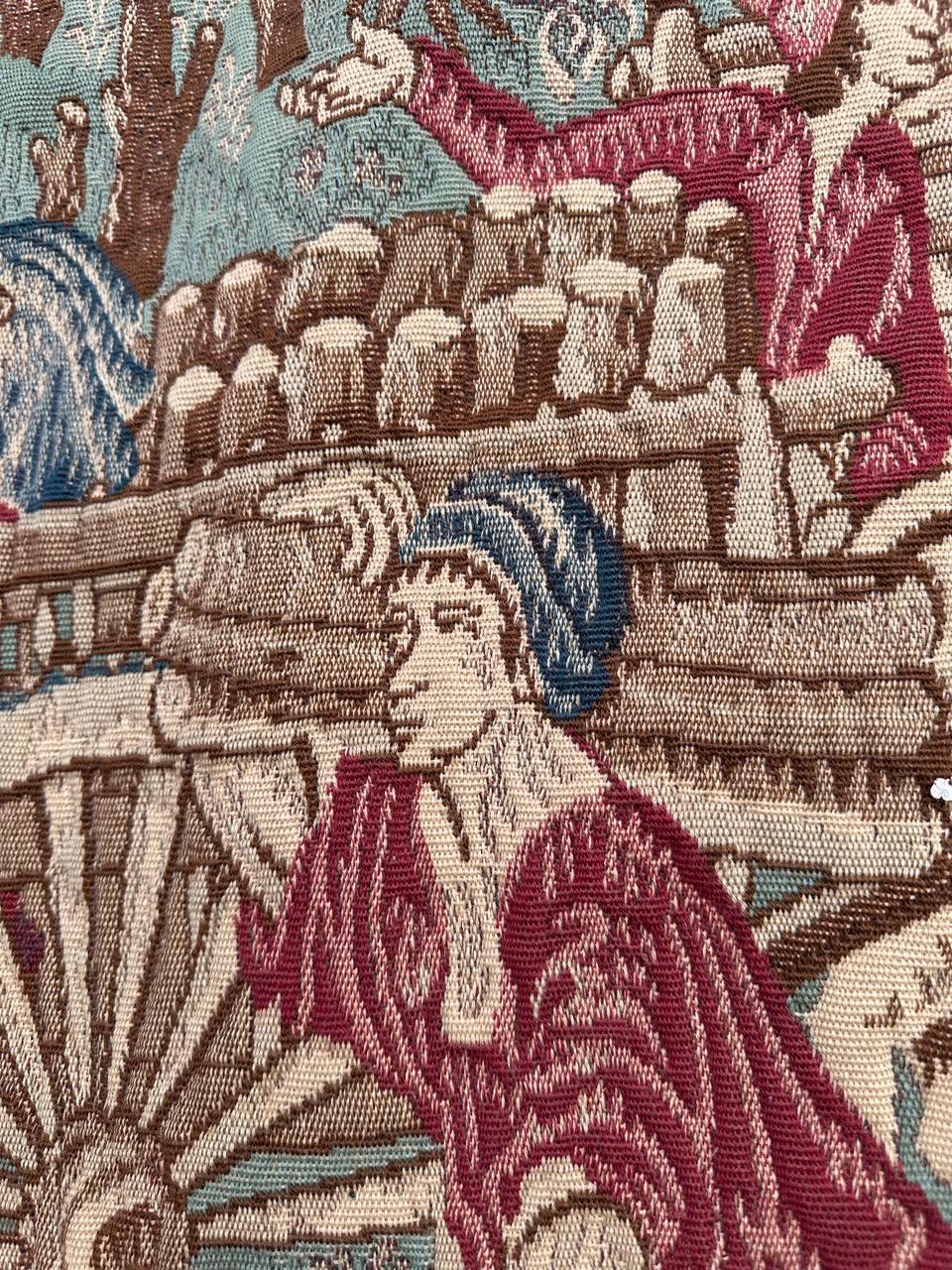 Joli Vintage Aubusson Style médiéval design Jacquard Tapisserie 