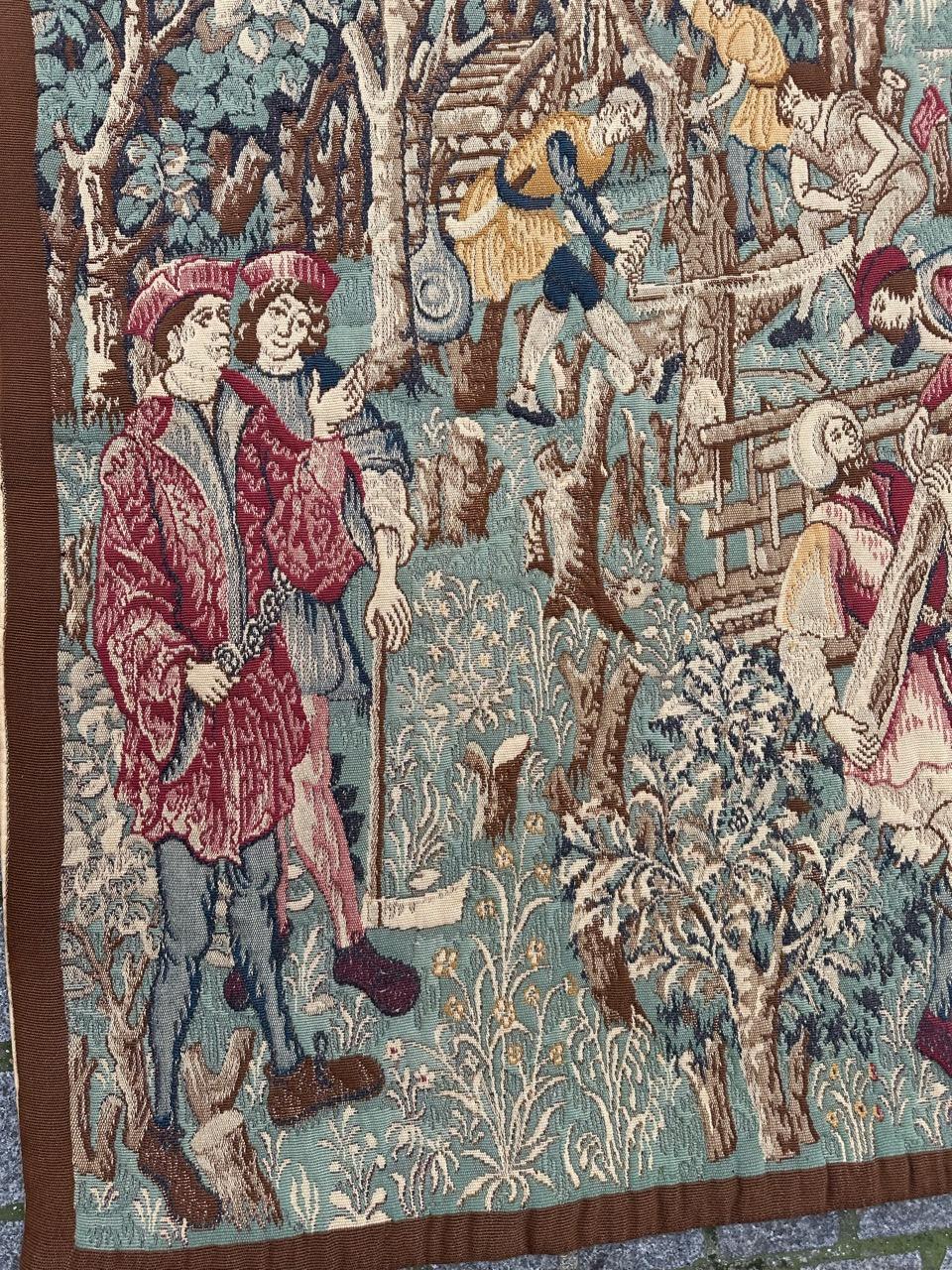 Joli Vintage Aubusson Style médiéval design Jacquard Tapisserie 