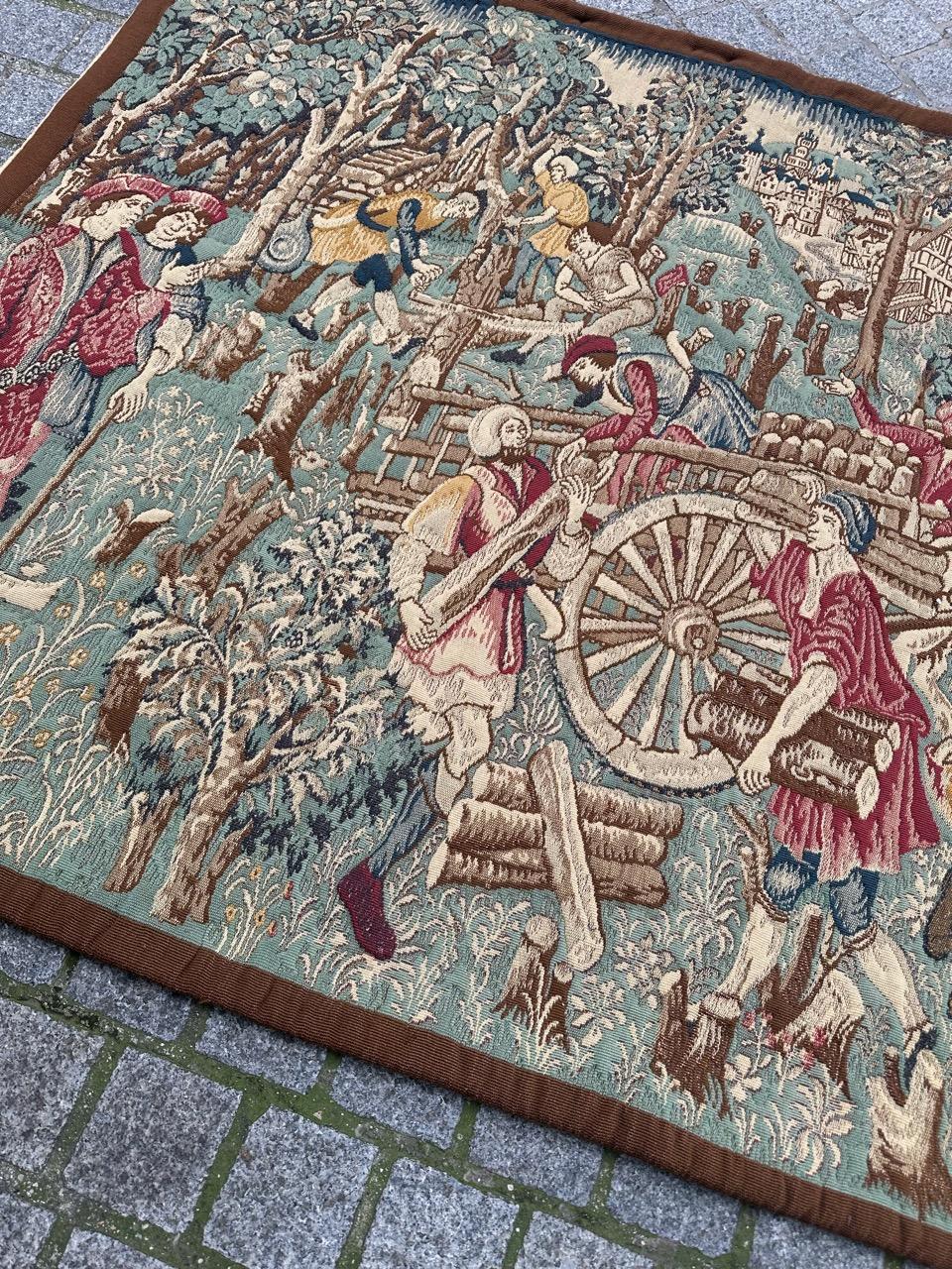 Joli Vintage Aubusson Style médiéval design Jacquard Tapisserie 