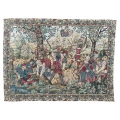 Hübsche Vintage Aubusson Stil médiéval Design Jacquard Wandteppich " die Ernte "
