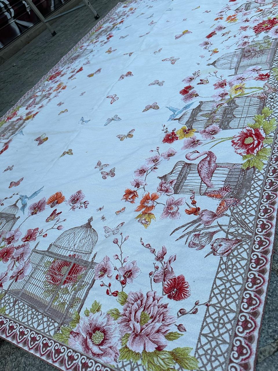 Bobyrug’s Pretty Vintage Aubusson Style Tapestry or Cover For Sale 11