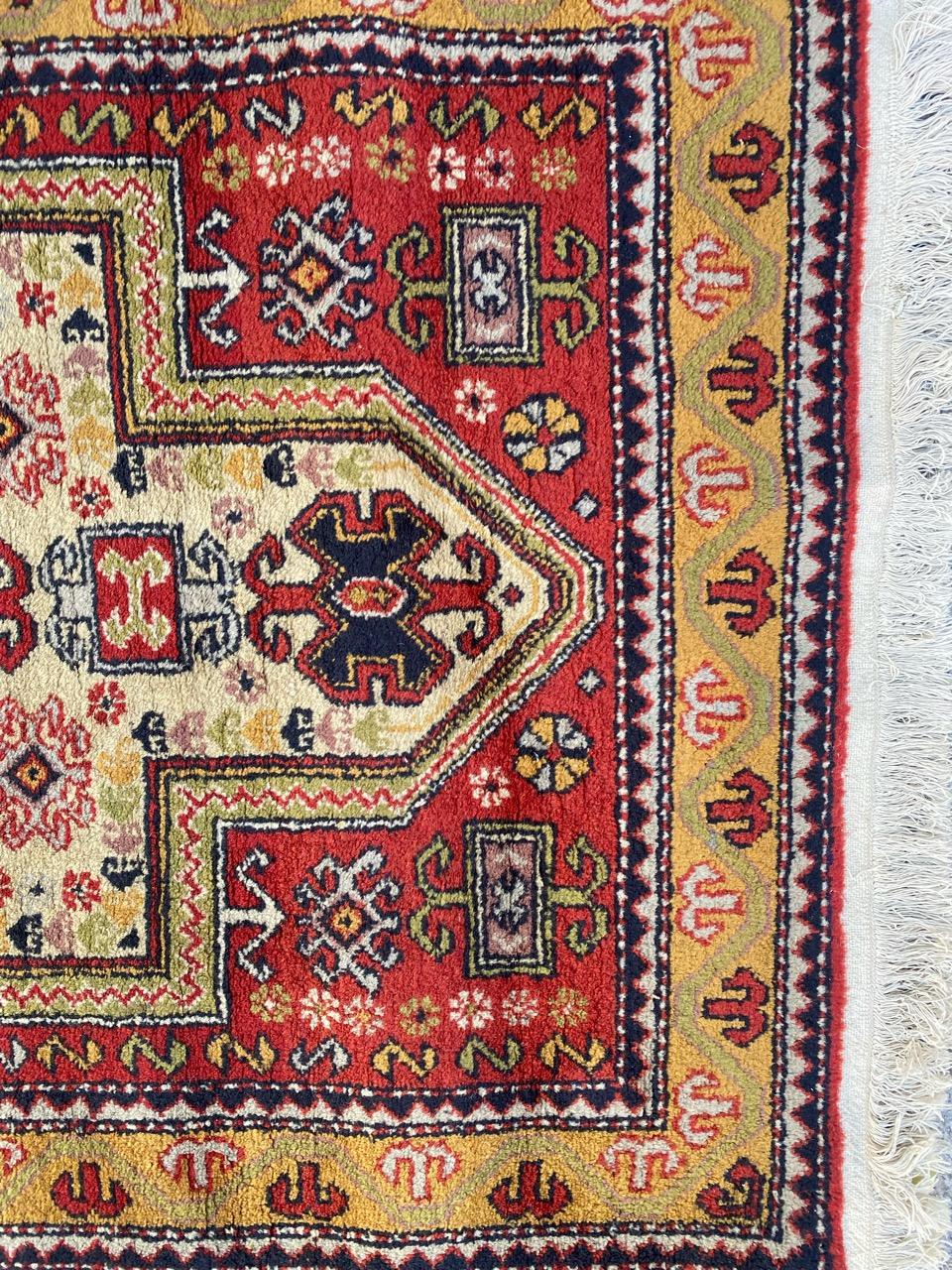 Hand-Knotted Bobyrug’s Pretty Vintage Azerbaïdjan Rug For Sale