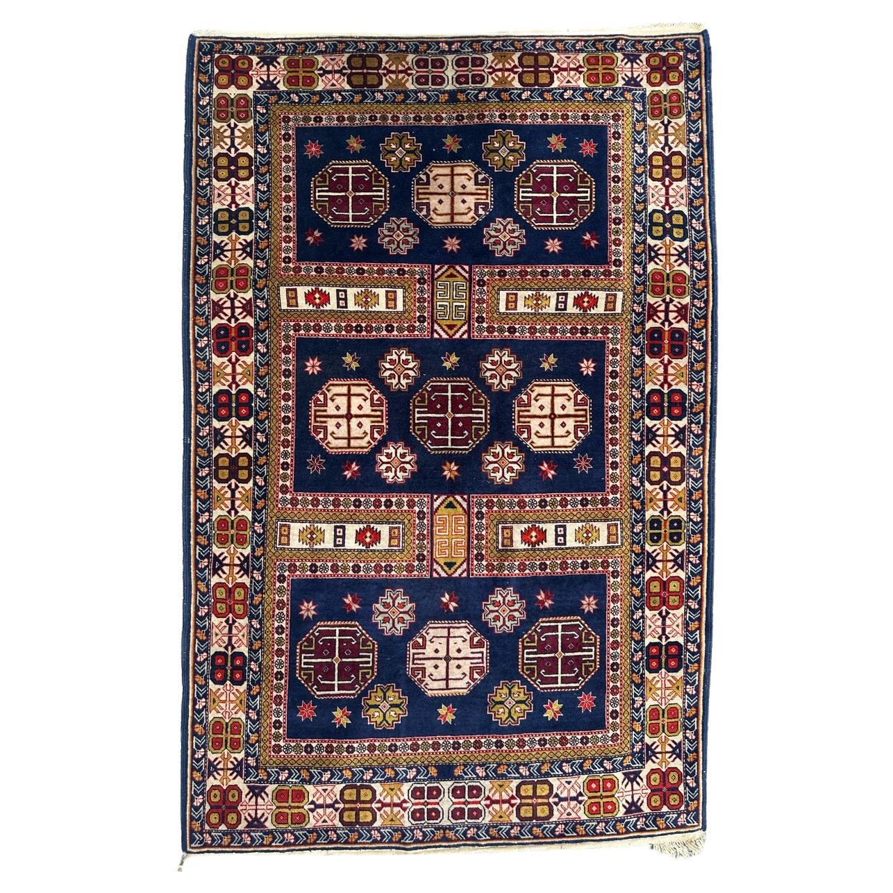 Bobyrug’s Pretty vintage Azerbaijan shirwan rug 