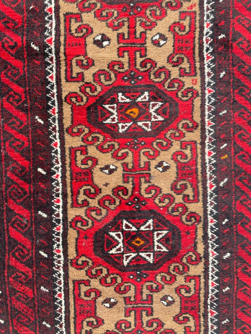 Bobyrug’s Pretty Vintage Baluch rug For Sale 3