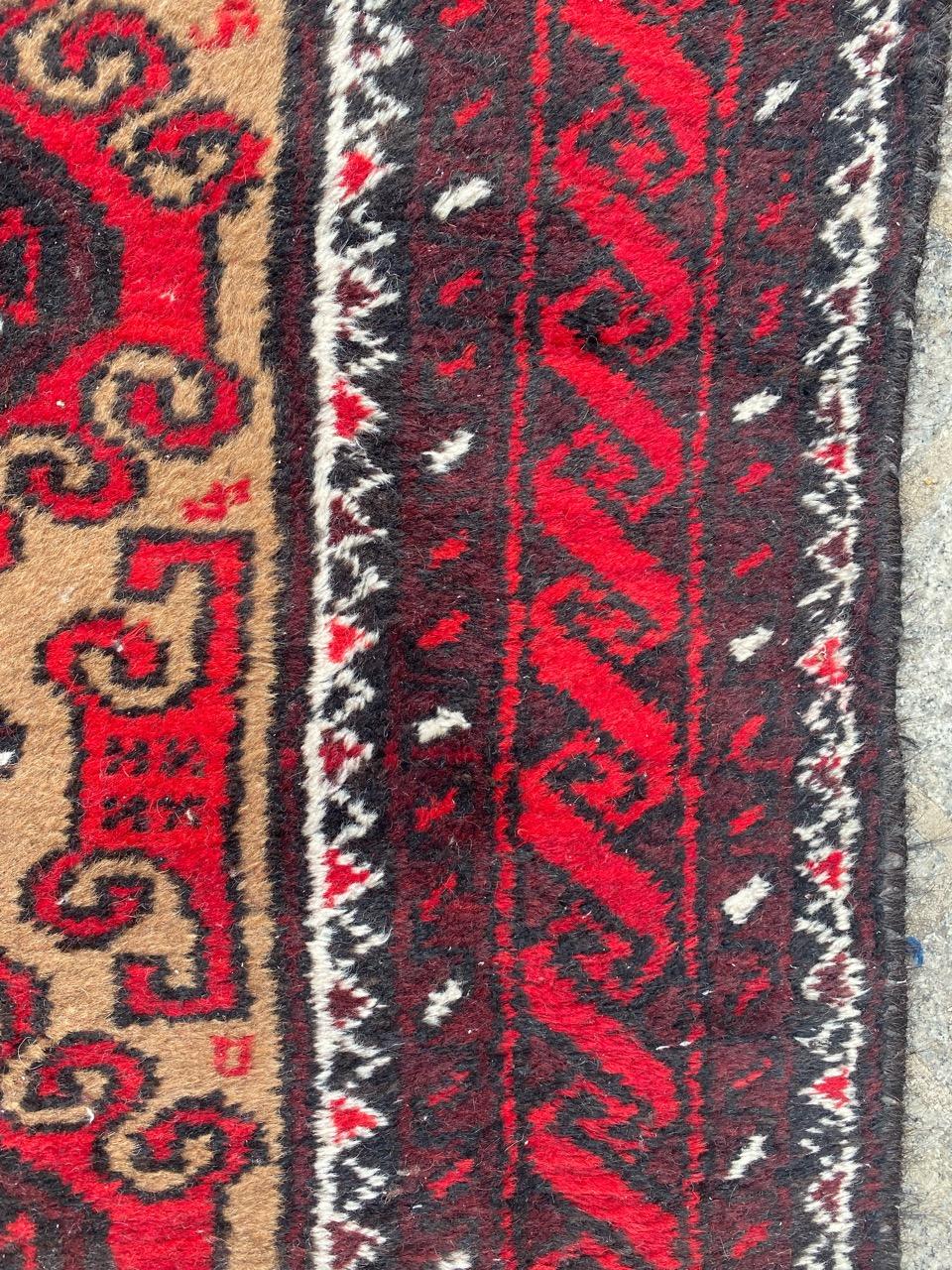 Bobyrug’s Pretty Vintage Baluch rug For Sale 5
