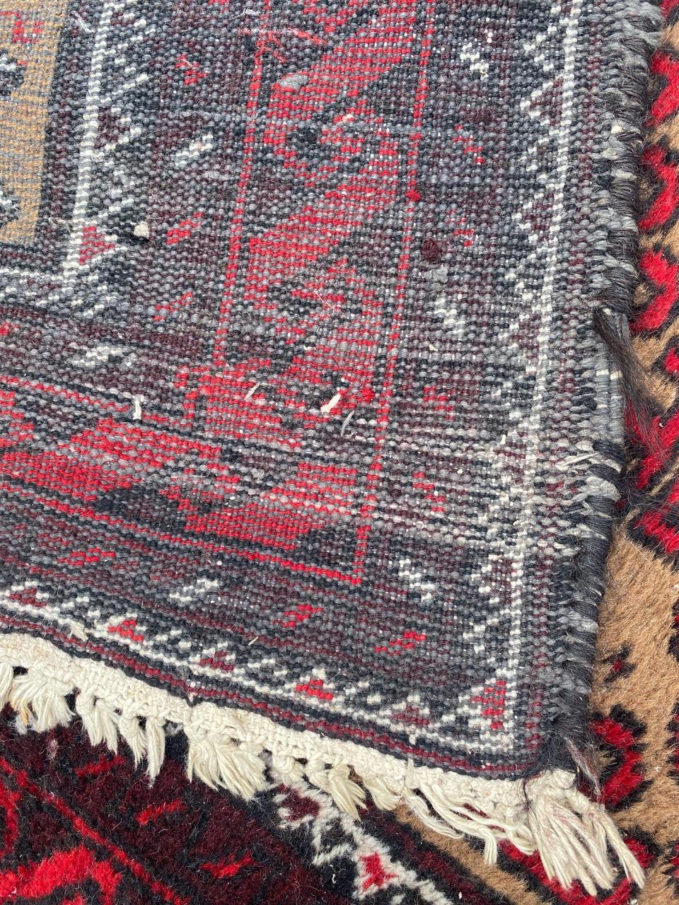 Bobyrug’s Pretty Vintage Baluch rug For Sale 8