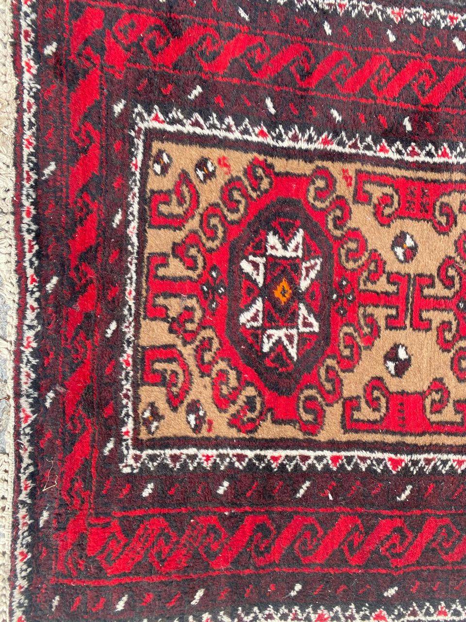 Tribal Bobyrug’s Pretty Vintage Baluch rug For Sale