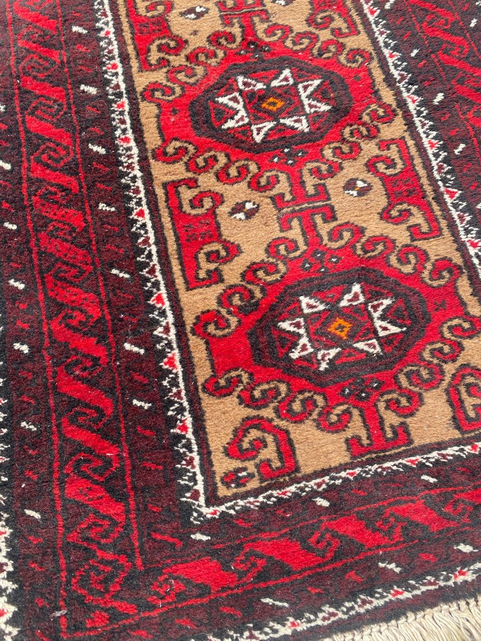 Cotton Bobyrug’s Pretty Vintage Baluch rug For Sale