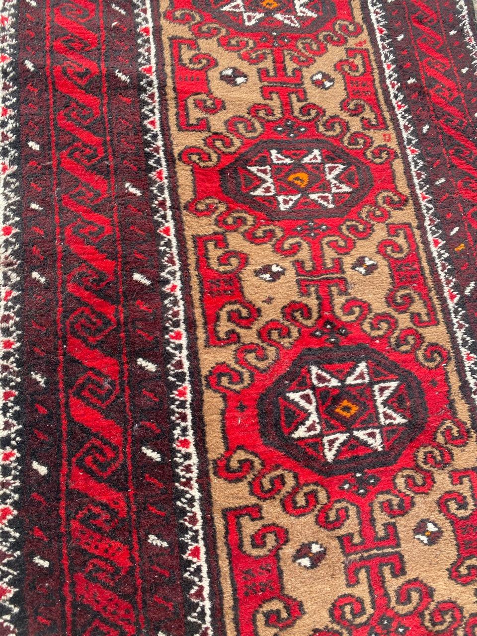 Bobyrug’s Pretty Vintage Baluch rug For Sale 1