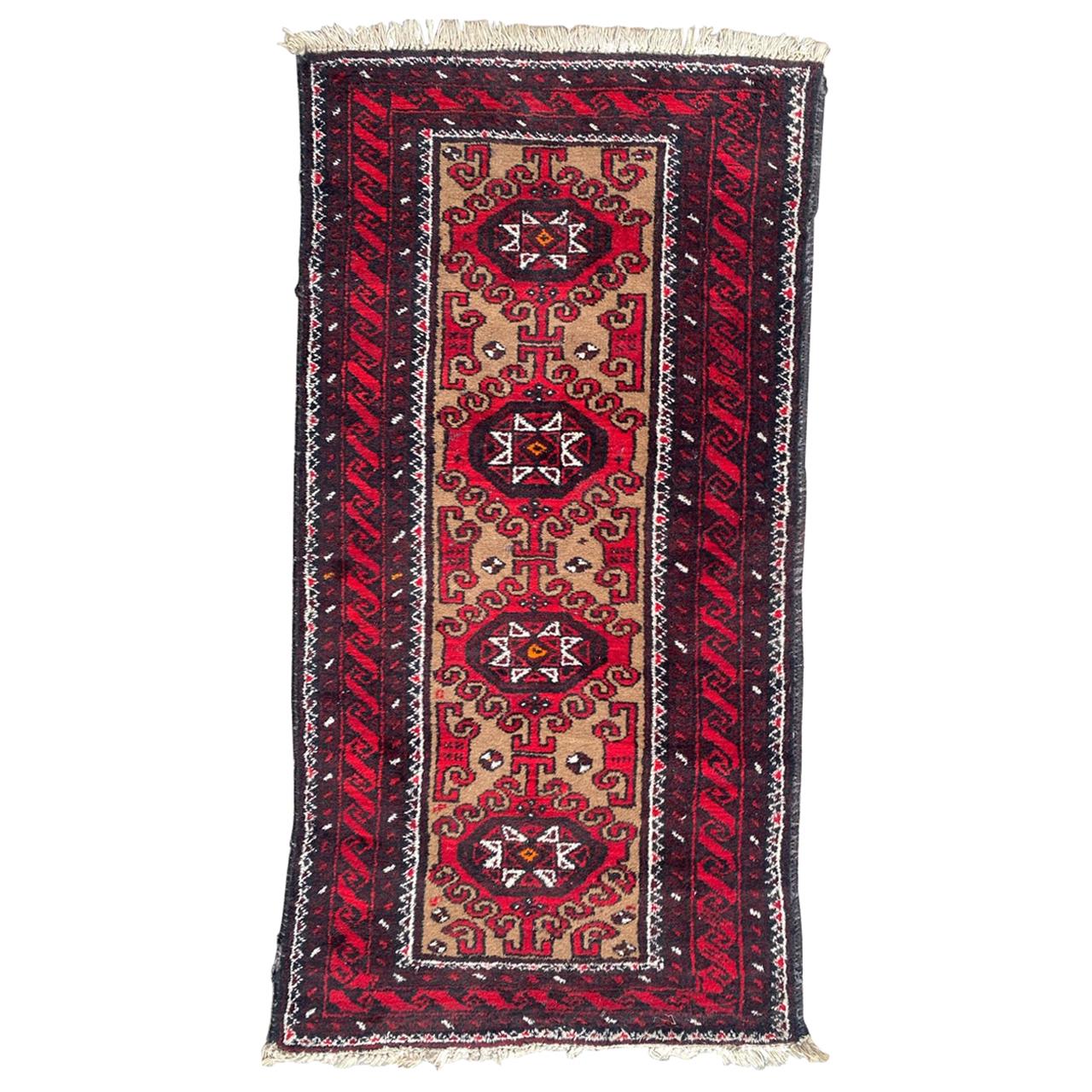 Bobyrug’s Pretty Vintage Baluch rug For Sale