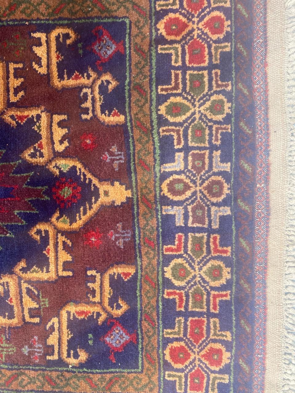 Bobyrug's Pretty Vintage Belutch Afghan Rug (Stammeskunst) im Angebot