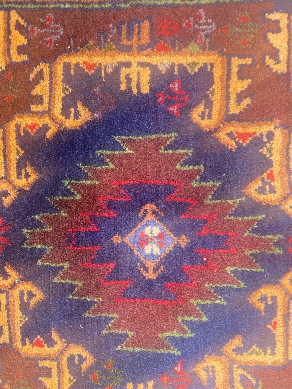 20th Century Bobyrug’s Pretty Vintage Belutch Afghan Rug For Sale