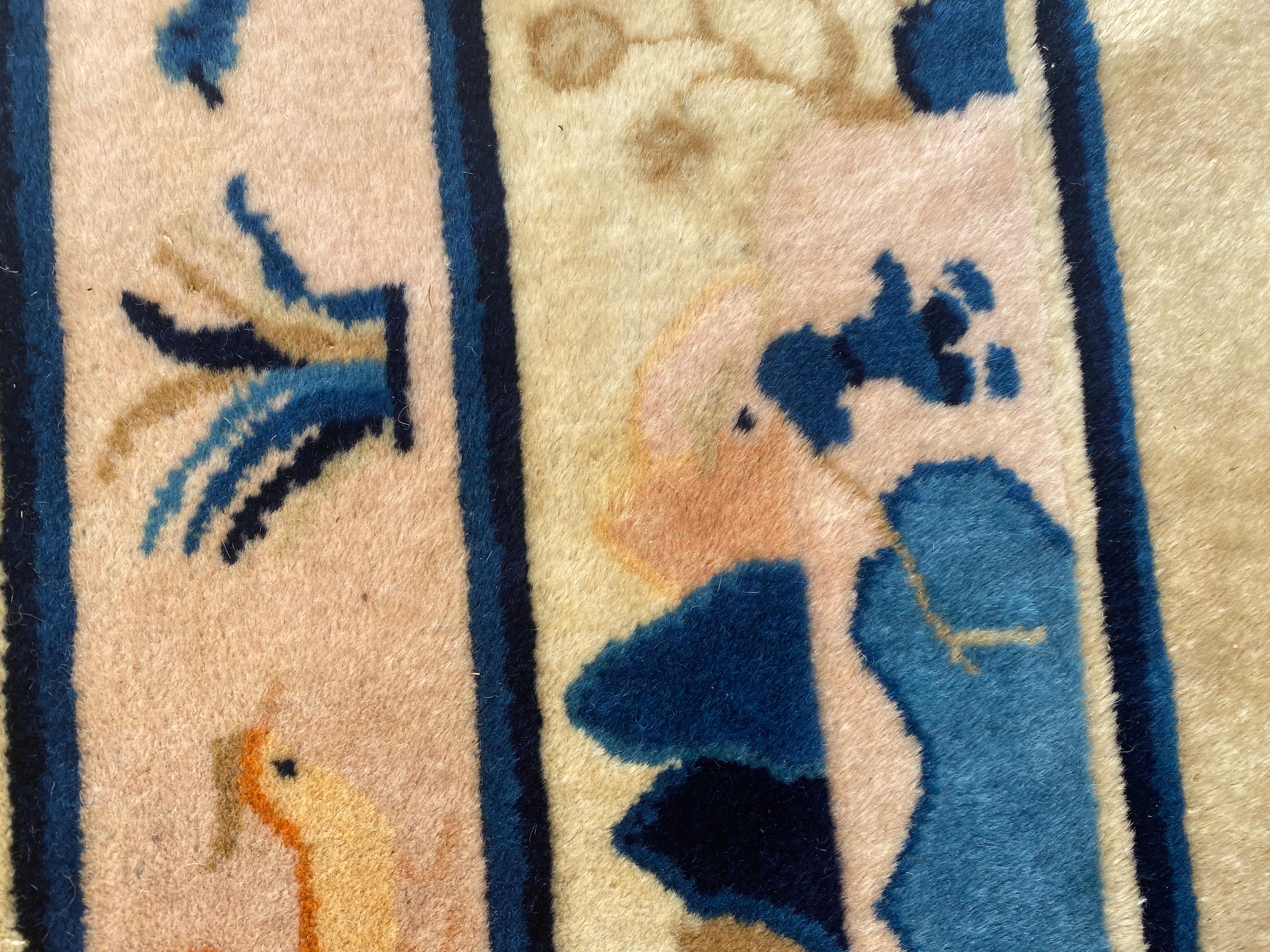 Bobyrug's Pretty Vintage Chinese Art Deco Design Peking Rug im Angebot 10