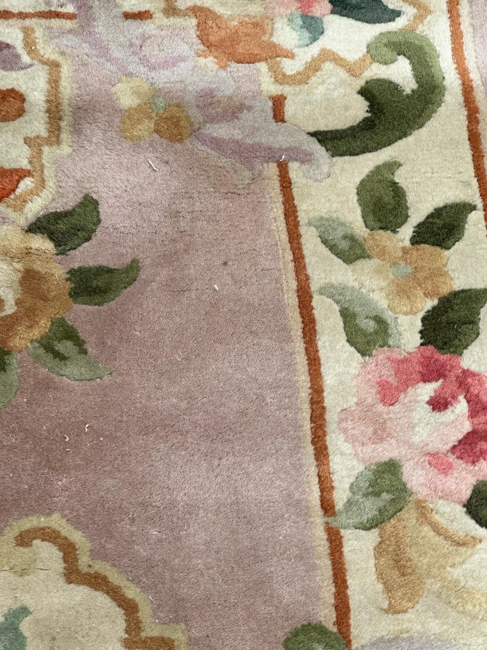 pretty vintage Chinese art deco design rug For Sale 3