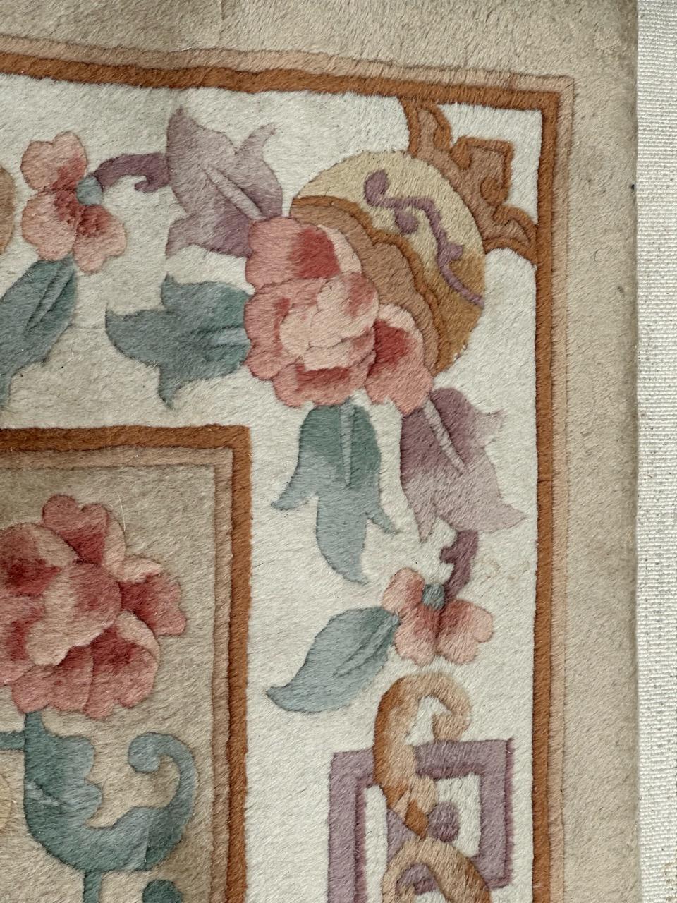 pretty vintage Chinese art deco design rug For Sale 5