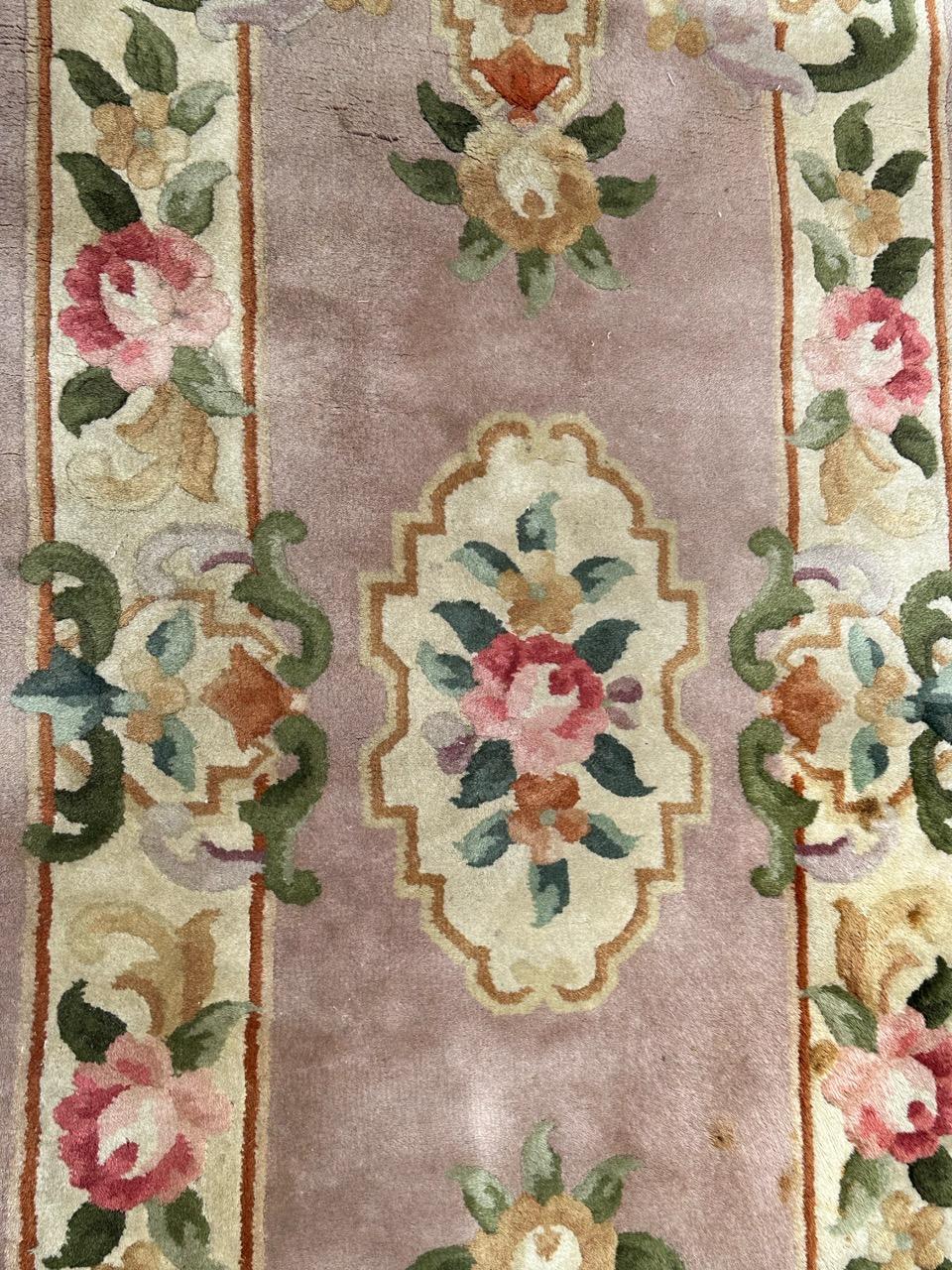 pretty vintage Chinese art deco design rug For Sale 5