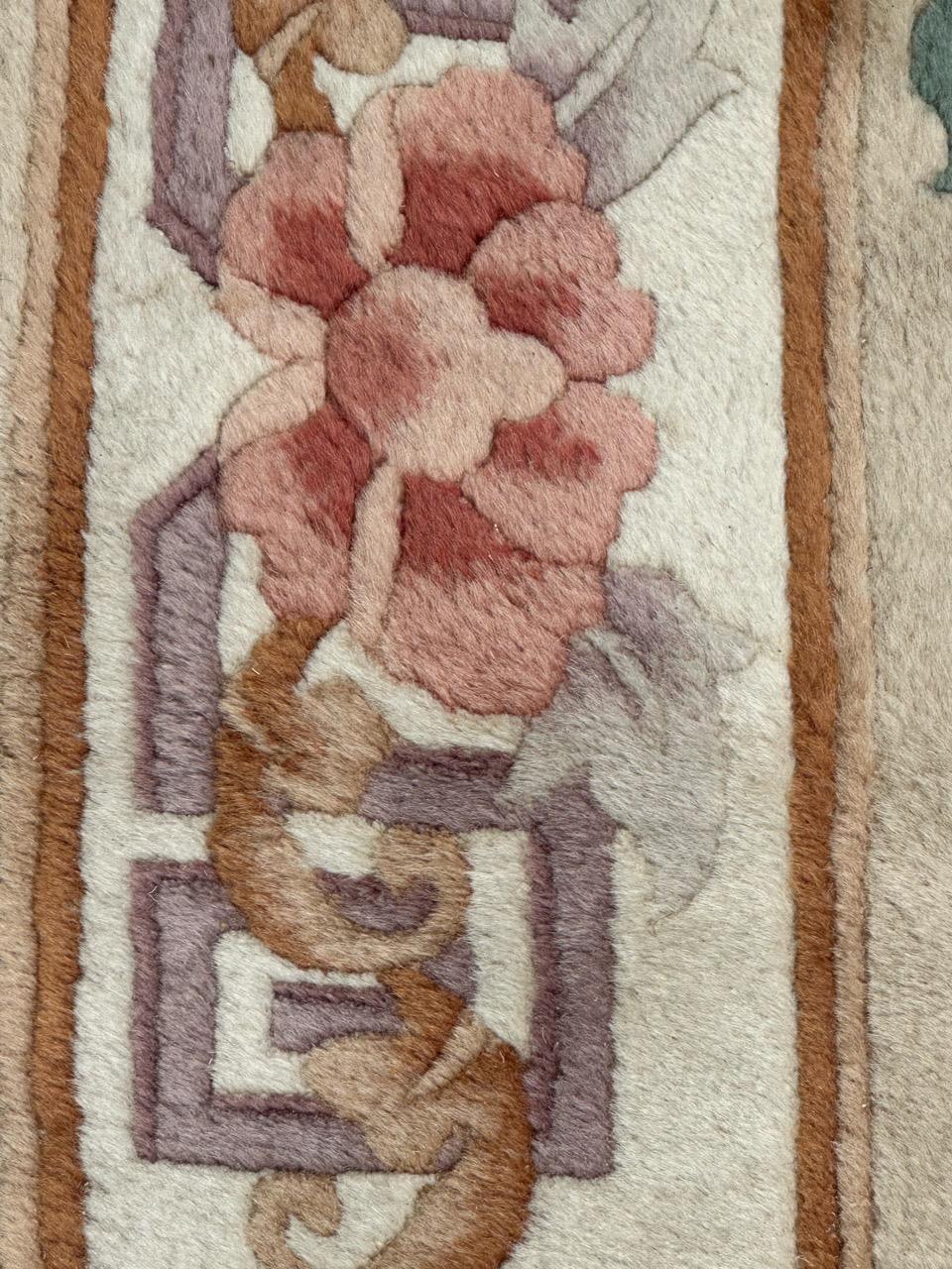 pretty vintage Chinese art deco design rug For Sale 8